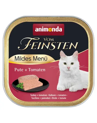ANIMONDA Vom Feinsten Mild Menu hrana umeda tip pate pentru pisici cu curcan si rosii 100 g