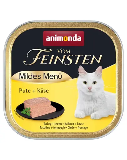 ANIMONDA Vom Feinsten Mild Menu hrana umeda tip pate pentru pisici cu curcan si branza 100 g