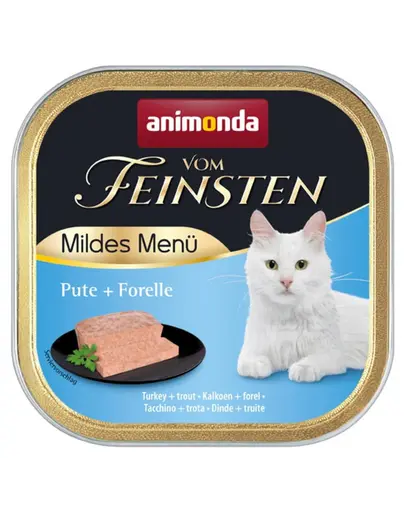 ANIMONDA Vom Feinsten Mild Menu hrana umeda tip pate pentru pisici cu curcan si pastrav 100 g