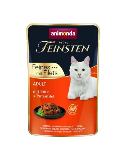 ANIMONDA Vom Feinsten Fines Adult hrana umeda pentru pisici cu rata si file de curcan 85 g