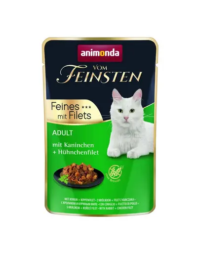 ANIMONDA Vom Feinsten Fines Adult hrana umeda pentru pisici cu iepure si file de pui 85 g