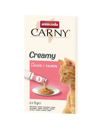 Animonda Carny Creamy cu somon si taurina 6x15 g gustare cremoasa pentru pisici