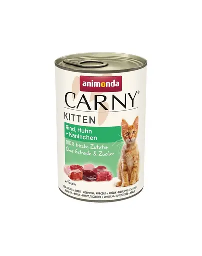 ANIMONDA Carny Kitten Beef&Chicken&Rabbit 24 x 400 g Hrana umeda pentru pisoi, cu vita, pui si iepure