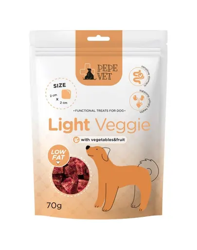 PAKA ZWIERZAKA PEPE Vet Light Veggie 70 g gustari functionale vegetariene pentru caini