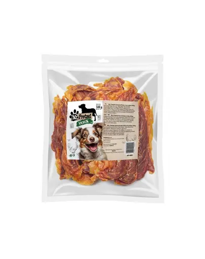 Recompense caini fasii uscate de pui bogate in proteina MR. PRETZEL 500g