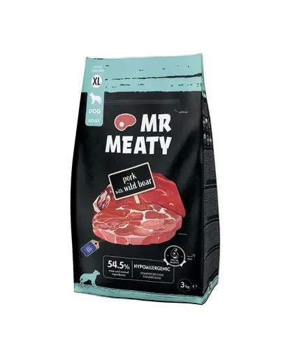 Hrana uscata caini talie mare porc si mistret XL MR MEATY 3kg