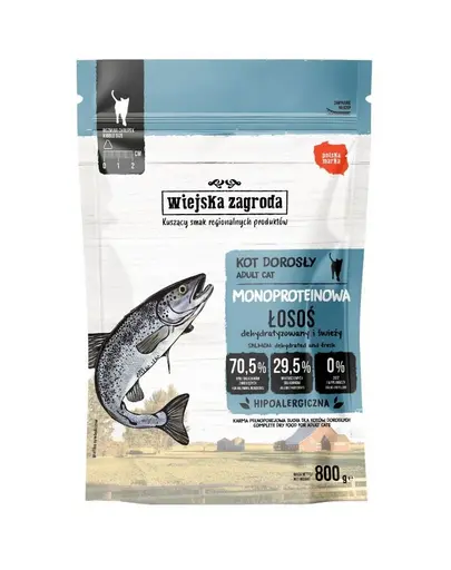 WIEJSKA ZAGRODA Hrana uscata monoproteica cu somon pentru pisici 800 g