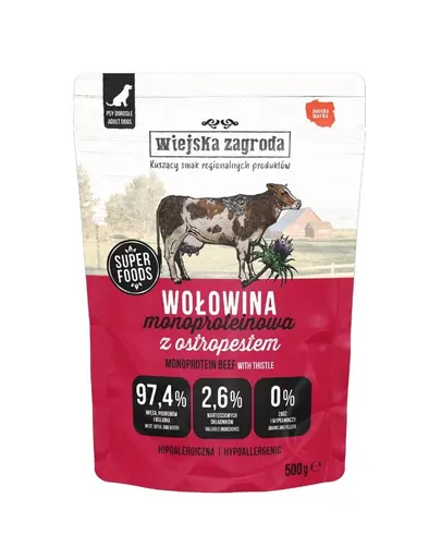 WIEJSKA ZAGRODA Monoproteica Vita, hrana umeda pentru caini 500 g
