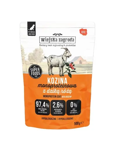 WIEJSKA ZAGRODA Monoproteica Capra, hrana umeda pentru caini 500 g