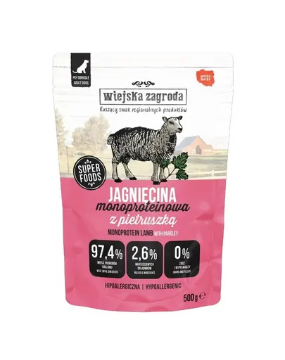 WIEJSKA ZAGRODA Monoproteica Miel hrana umeda pentru caini 500 g