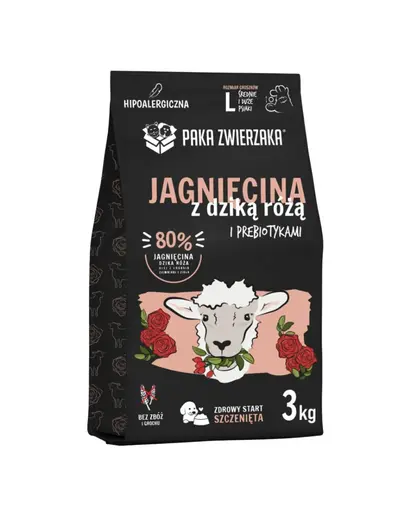 PAKA ZWIERZAKA Hrana uscata pentru catei cu miel si maces Puppy L 3 kg