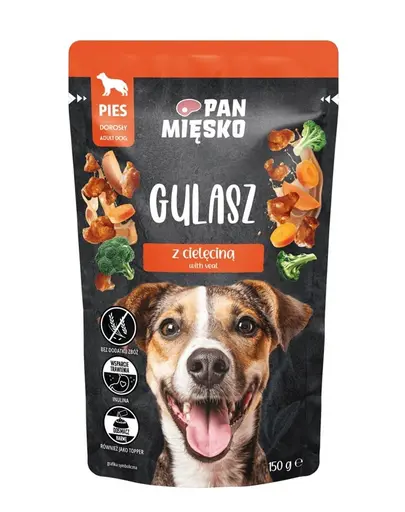 PAN MIESKO Gulas cu curcan si vitel, hrana umeda pentru caini 150 g