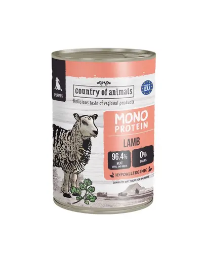 COUNTRY OF ANIMALS hrana umeda monoproteica cu miel pentru catei 400 g