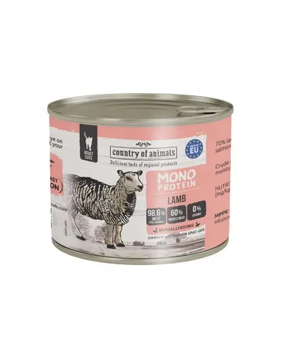 COUNTRY OF ANIMALS hrana umeda monoproteica cu miel pentru pisici 200 g