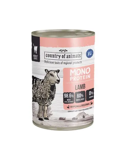 COUNTRY OF ANIMALS hrana umeda monoproteica cu miel pentru pisici 400 g