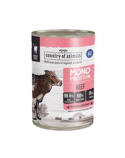 COUNTRY OF ANIMALS hrana umeda monoproteica cu vita pentru pisici 400 g