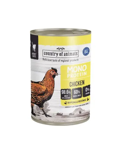 COUNTRY OF ANIMALS hrana umeda monoproteica cu pui pentru pisici 400 g