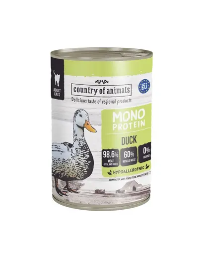 COUNTRY OF ANIMALS hrana umeda monoproteica cu rata pentru pisici 400 g