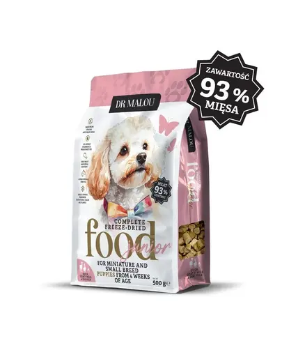 DR MALOU Puppies Hrana liofilizata rata cu lapte de capra si galbenus 2x500 g