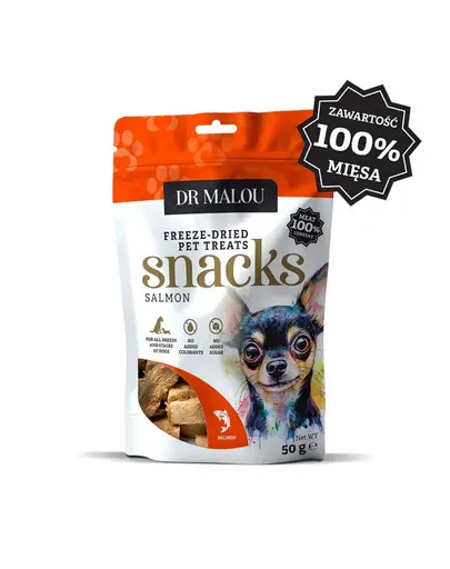 DR MALOU recompense pentru caini, cuburi din carne de somon100% liofilizate 2x50 g