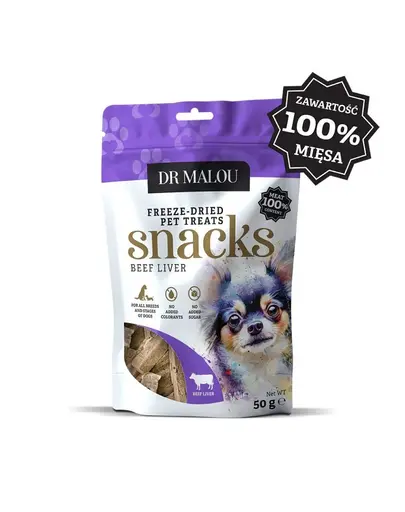 DR MALOU recompense ficat de vita pentru caini 100% liofilizate 2x50 g