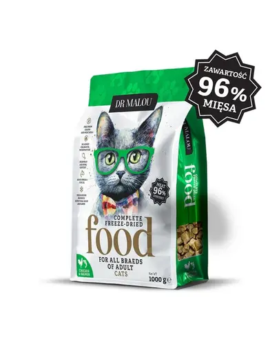 DR MALOU Hrana uscata liofilizata pui cu somon pentru pisici 2x1 kg