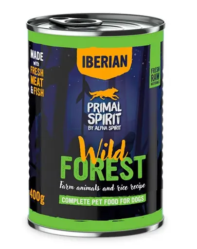 PRIMAL SPIRIT Iberian Wild Forest 400 g hrana pentru caini, cu porc si curcan