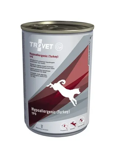 TROVET Hypoallergenic TPD 400 g hrana hipoalergenica pentru caini cu alergii alimentare, curcan si cartof