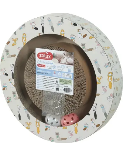 ZOLUX post zgariere pisici rotund CHATOUILLE cu bile si catnip
