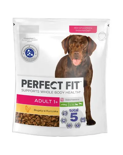 PERFECT FIT Adult 1+ hrana caine adult rasa mare, cu pui 825 g