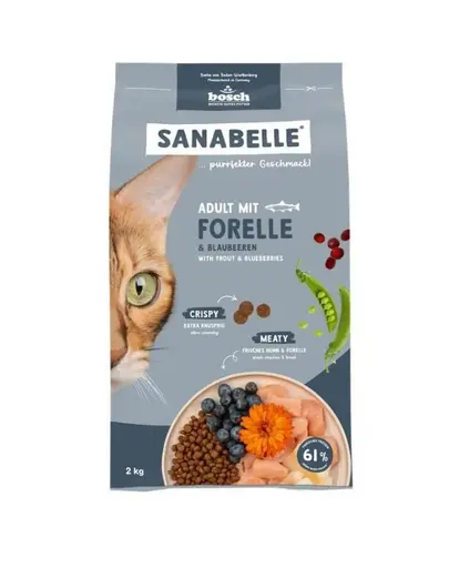 SANABELLE Hrana uscata pentru pisici adulte cu pastrav, 2 kg
