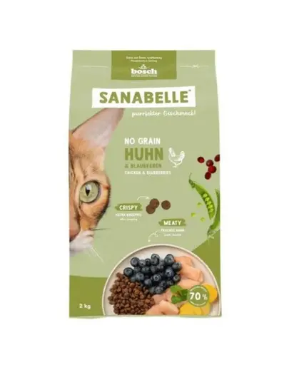 SANABELLE No Grain 2 kg hrana completa fara cereale pentru pisici, cu pui