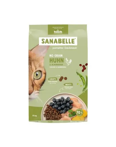 SANABELLE No Grain 8 kg hrana completa fara cereale pentru pisici, cu pui