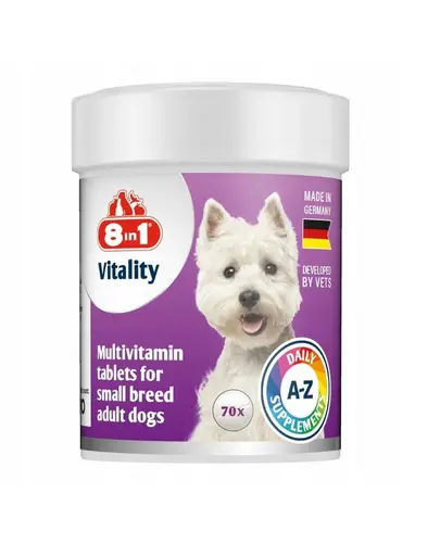 8IN1 Vitality Multivitamin 70 tablete pentru caini adulti de talie mica