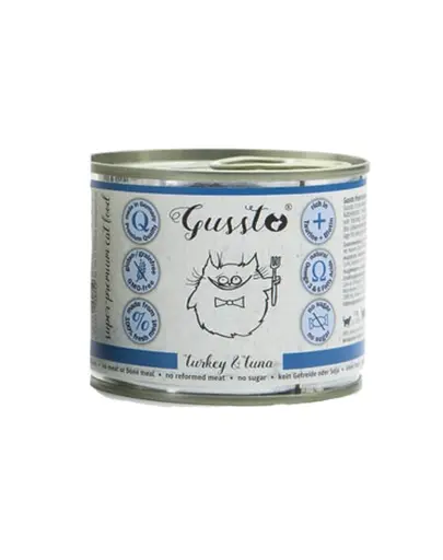 GUSSTO Cat Fresh Turkey & Tuna CARNE PROASPATA DE CURCAN CU TON 200 g