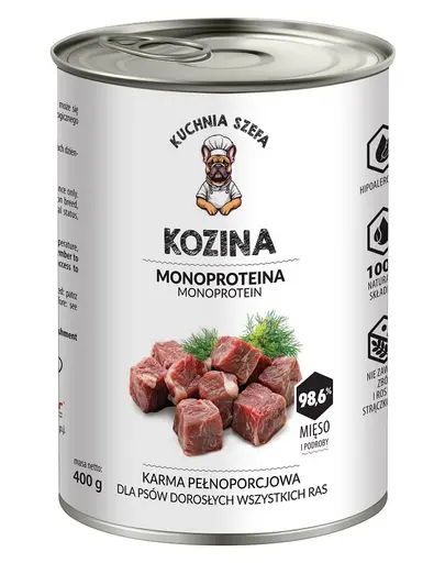 KUCHNIA SZEFA capra conserva monoproteica pentru Caini 400 g