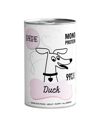 PAKA ZWIERZAKA PEPE Hrana umeda monoproteica cu carne de rata 99% 800 g