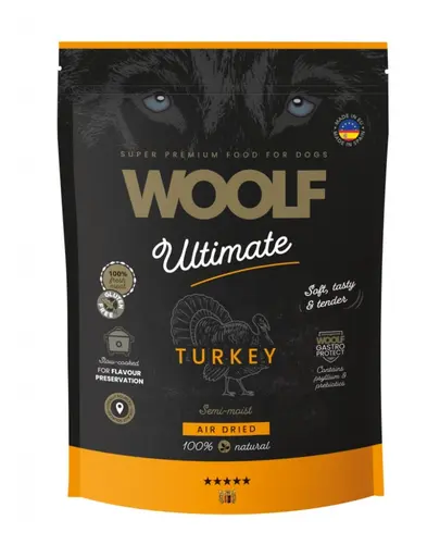 WOOLF Ultimate Soft Adult Dog curcan 1 kg hrana semi-umeda fara cereale pentru Caini adulti