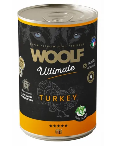 WOOLF Ultimate Adult Dog curcan si cimbru 400g hrana umeda Caini adulti