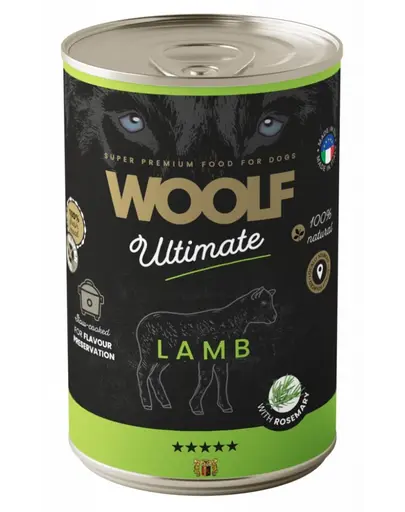 WOOLF Ultimate Adult Dog miel si rozmarin 400g conserva Caini adulti