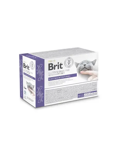 BRIT Veterinary Diet Grain Free Gastrointestinal fileuri in sos cu miel pentru pisici, 12x85g