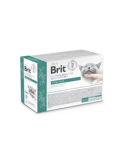BRIT Veterinary Diet Grain Free Sterilised fileuri in sos pentru pisici sterilizate 12x85g