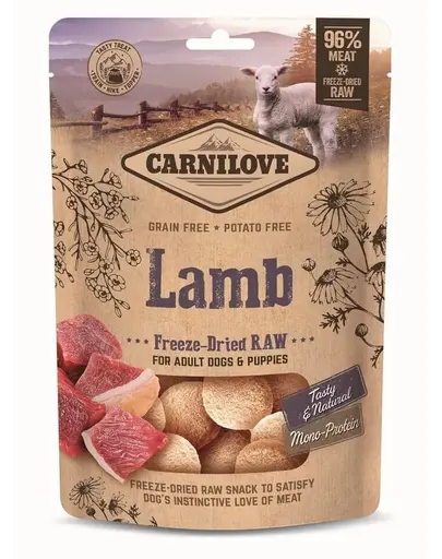 CARNILOVE Snack liofilizat miel 60g pentru Caini adulti si catei