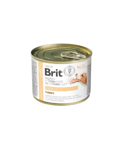 Conserva BRIT VD Grain Free Hepatic 200 g curcan si mazare pentru caini cu afectiuni hepatice
