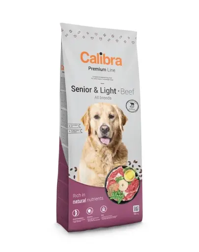 CALIBRA Dog Premium Senior Light All Breeds 12 kg hrana monoproteica cu vita pentru Caini seniori sau supraponderali