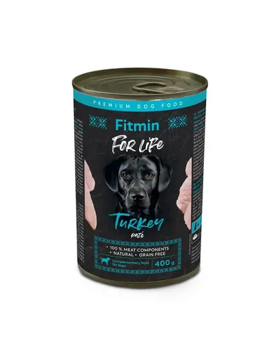 FITMIN For Life Dog pate hrana umeda pentru caini, din curcan 400 g