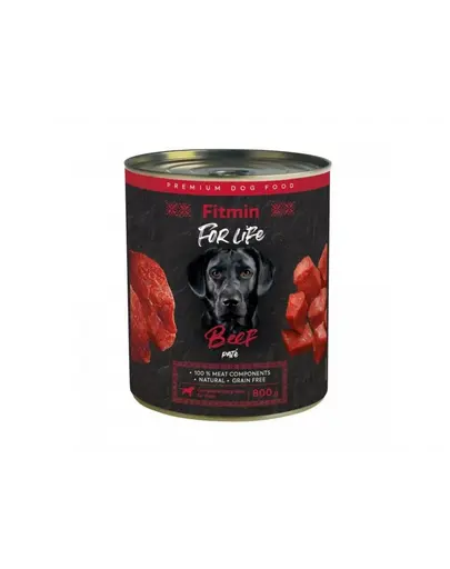 FITMIN For Life Beef Pate 800g pate cu vita pentru caini