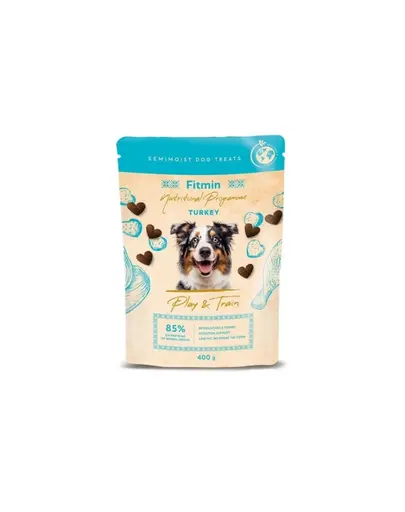 FITMIN NP Play and Train Turkey 400g gustari semi-umede caini, curcan