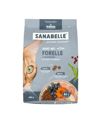 SANABELLE Hrana uscata pentru pisici adulte cu pastrav, 400 g