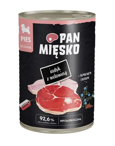 PAN MIESKO Curcan cu vita hrana umeda pentru catei 400 g